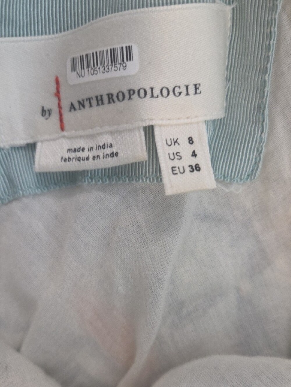 Anthropologie Mint Maxi Dress with Mustard Floral Print. Mid Length Dress. - Picture 5 of 7